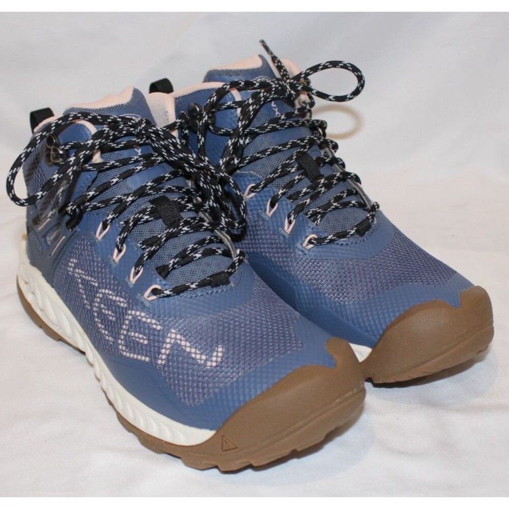 Keen Boots Nxis Evo Mid WP Hiking Textile‎ Synthetic Womens US 7.5 NIB BLUE GRAY - Picture 3 of 6